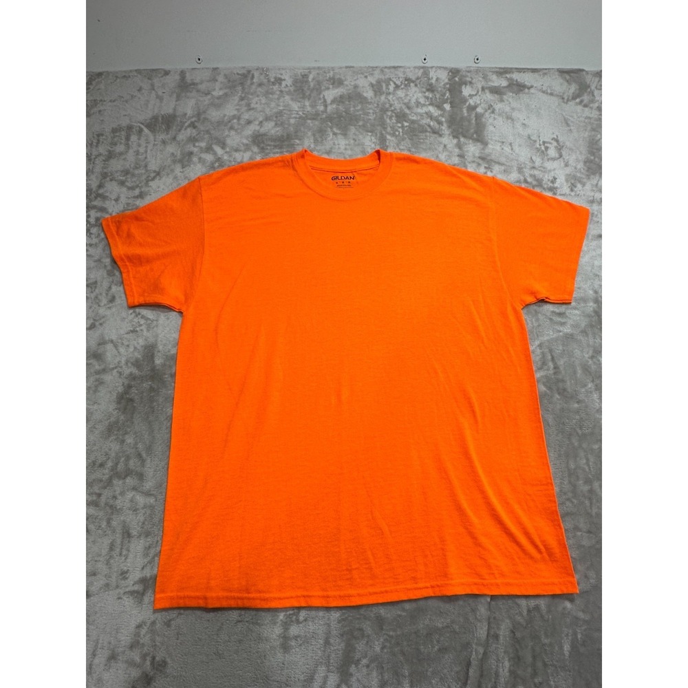 Gildan T-Shirt Men's Size XL Safety Orange Short Sleeve Crew Neck NWOT